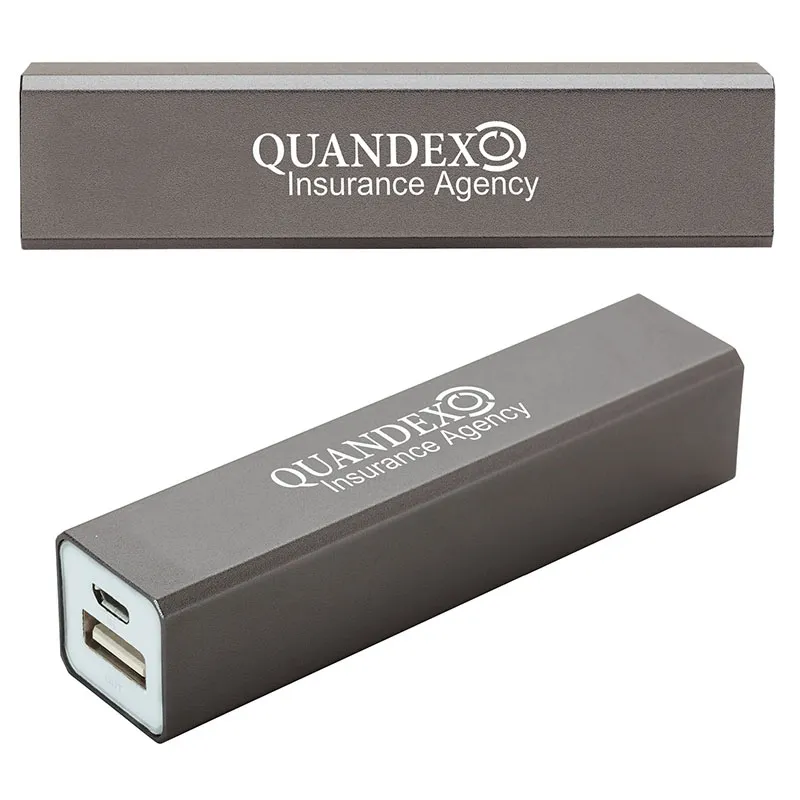 Aluminum Power Bank UL Listed Compact Design - 1900mAh