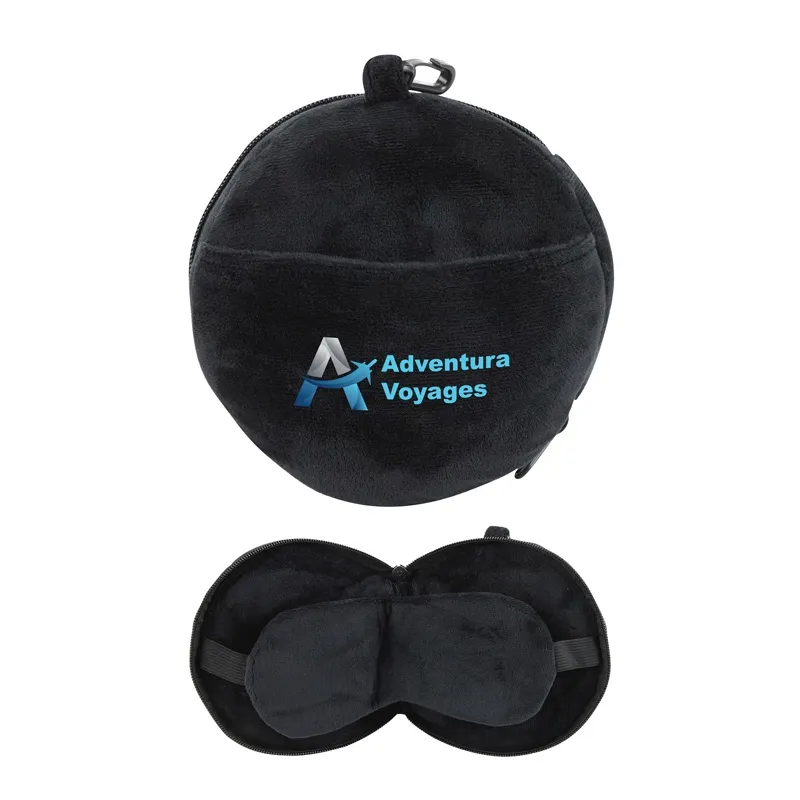 Travel Neck Pillow Built-In Sleep Mask - 6 x 6 in