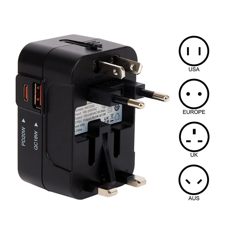 Universal Travel Adapter All-in-One ABS - 2 x 3.25 in - product view 4