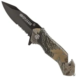 Rescue Knife Folding Camo with Seatbelt Cutter - 4.9 in
