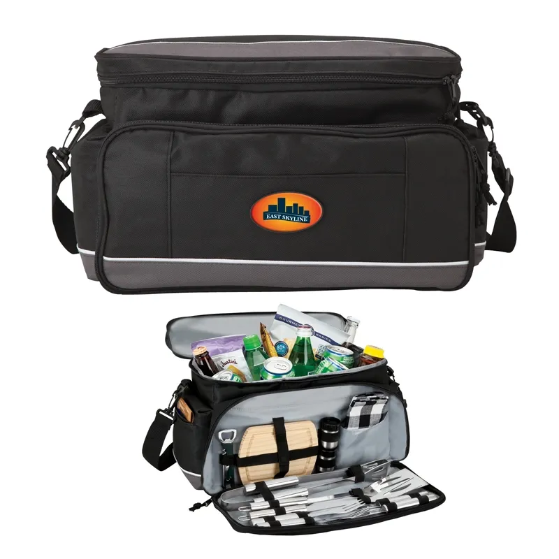 Cooler Bag with BBQ Tools and PEVA Lining - 15 Can - product view 6