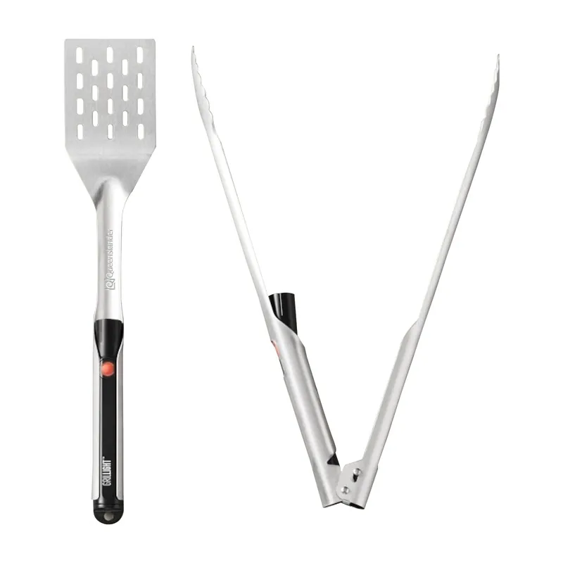 BBQ Tool Set with LED Lights and Steel Construction
