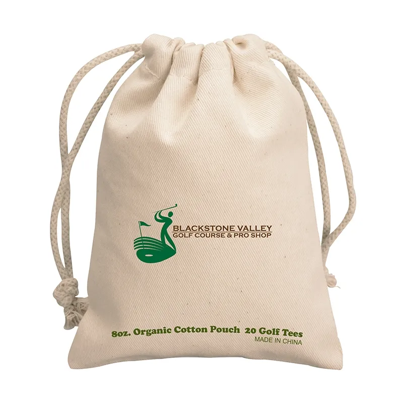 Golf Tee Set with Cotton Drawstring Bag - 20 Piece - product view 3