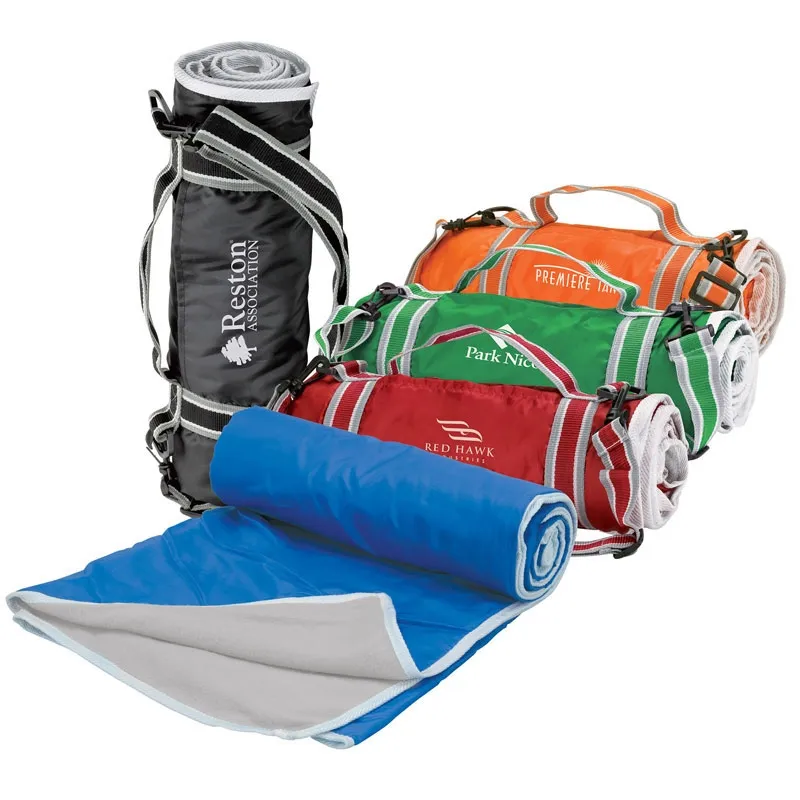 Picnic Blanket Roll-Up Fleece Shoulder Strap - 48 x 57 in - product view 4