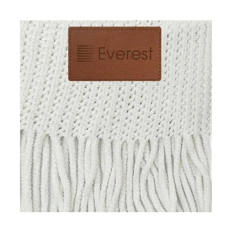 Throw Blanket Chenille RPET with Fringe - 67 x 51 in - product view 2