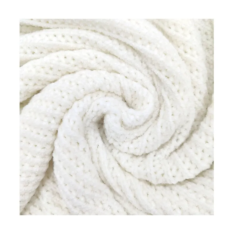 Throw Blanket Chenille RPET with Fringe - 67 x 51 in - product view 4