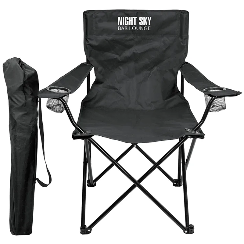Folding Event Chair with Cup Holders - 32 x 34 x 20 in