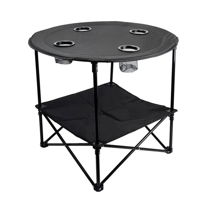 Portable Camping Table with Cup Holders - 28 in Diameter - product view 2
