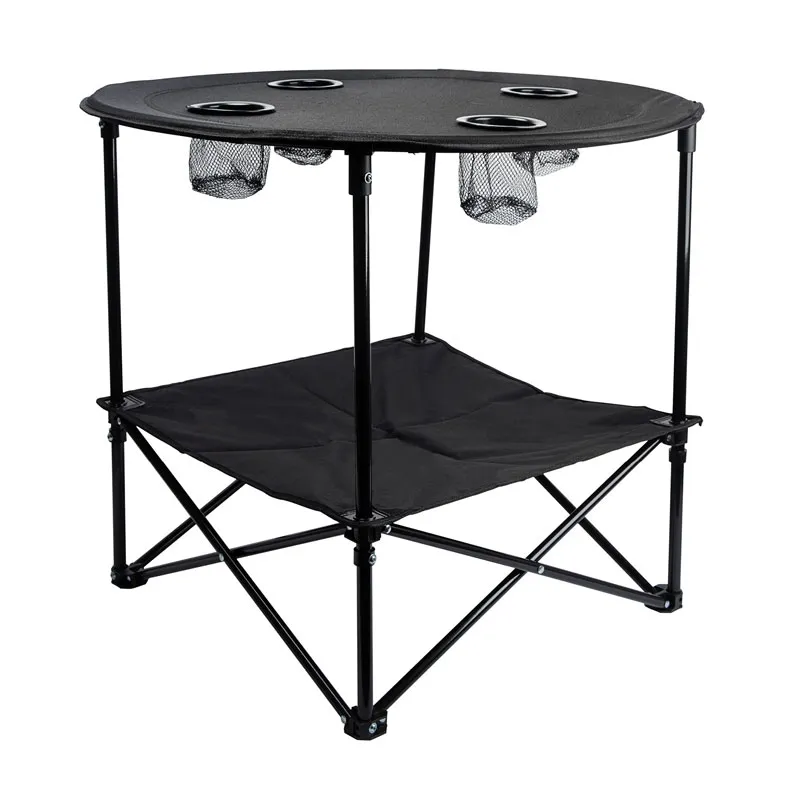 Portable Camping Table with Cup Holders - 28 in Diameter - product view 3