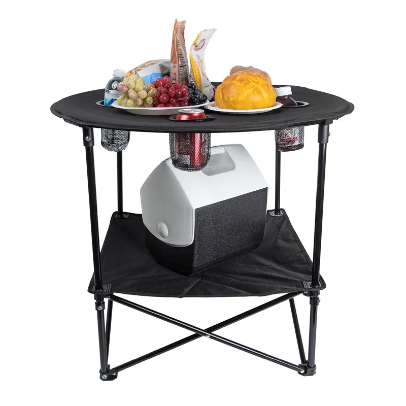 Portable Camping Table with Cup Holders - 28 in Diameter - product view 4