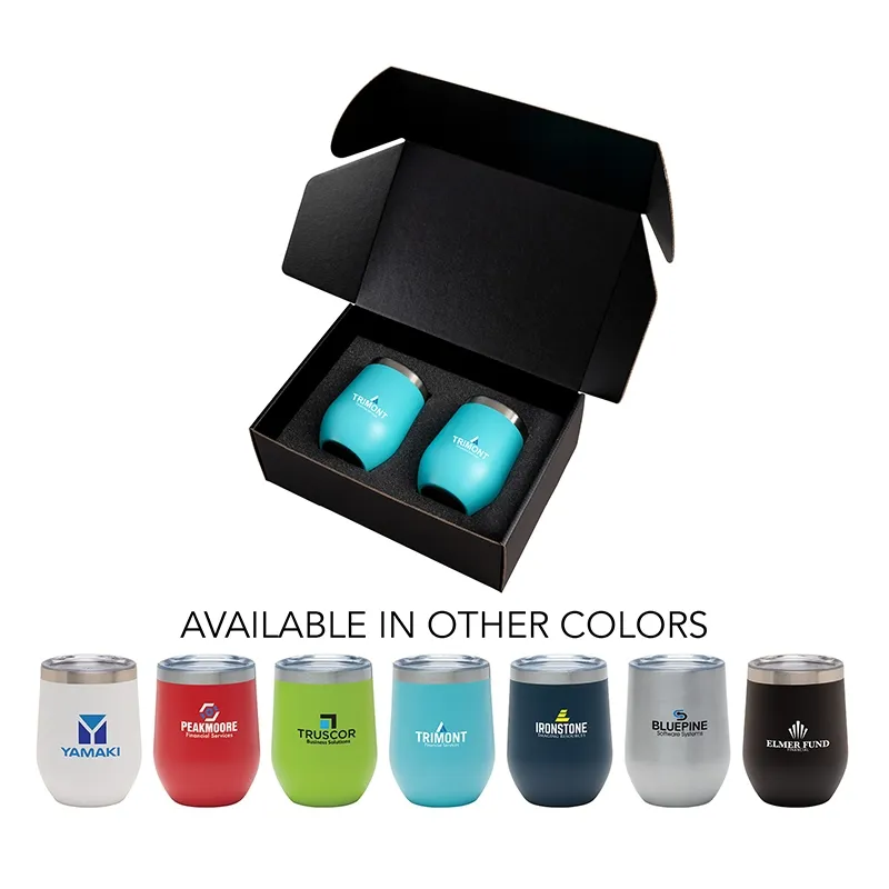 Insulated Wine Tumbler Gift Set Vacuum Sealed - 12 oz (2 Pack)