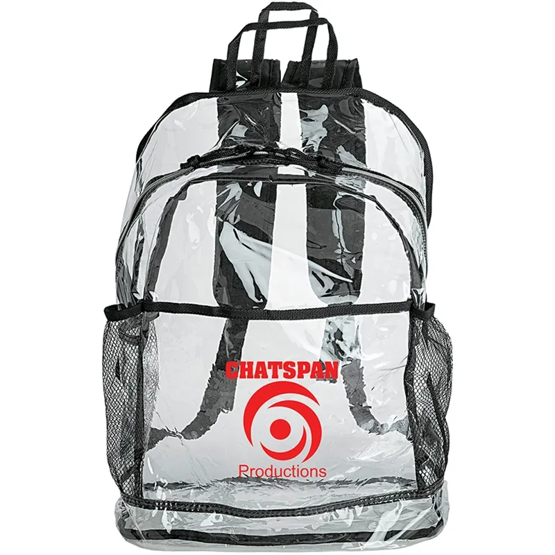 Clear PVC Backpack with Security Screening Design