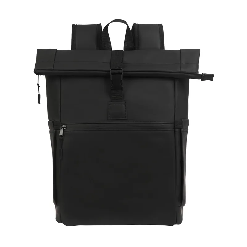 Laptop Backpack PU Vegan Leather Roll-Top - 11.5 x 17 in - product view 2