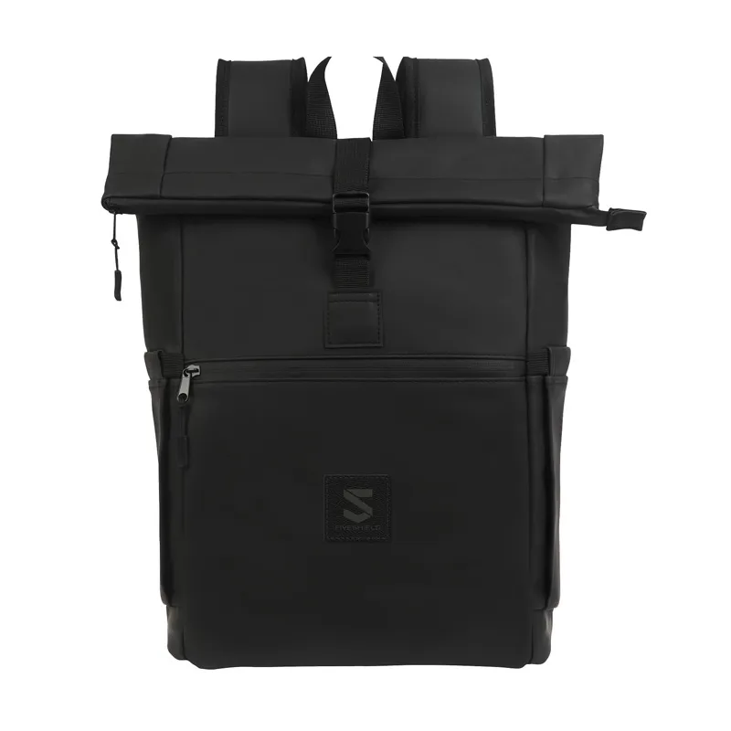 Laptop Backpack PU Vegan Leather Roll-Top - 11.5 x 17 in - product view 7