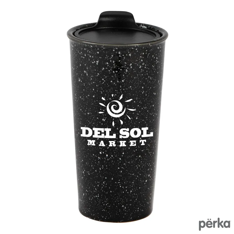 Ceramic Tumbler Double Wall Speckled Finish - 14 oz