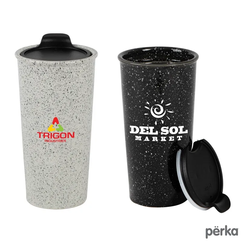 Ceramic Tumbler Double Wall Speckled Finish - 14 oz - product view 7