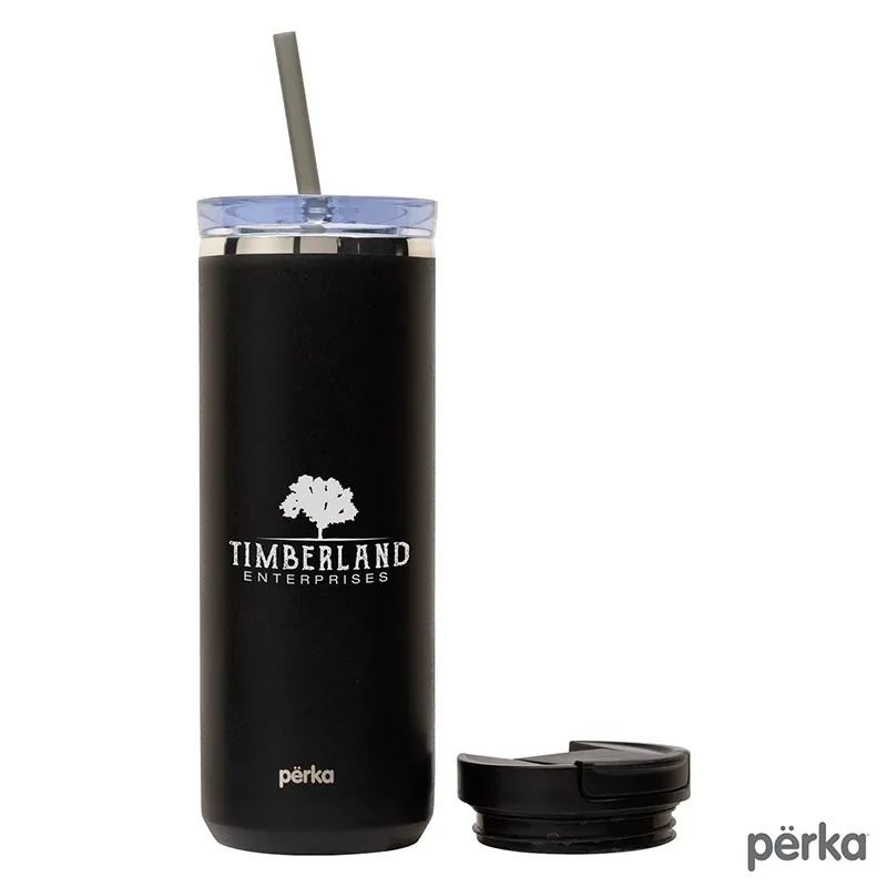 Tumbler Hot Cold Dual Lid Stainless Steel - 18 oz