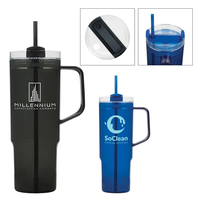 Travel Mug AS Plastic Single Wall Rotator Lid - 40 oz - product view 6