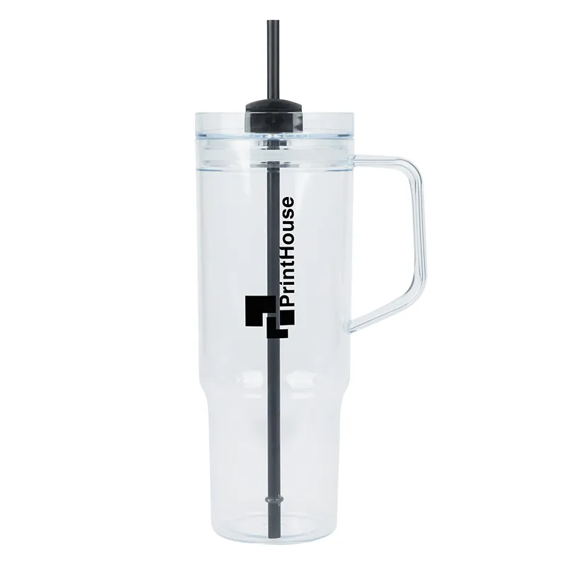 Travel Mug Clear AS Plastic Single Wall Straw - 40 oz - product view 3