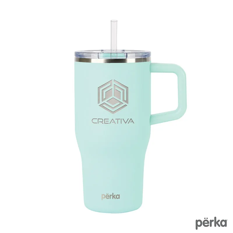 Insulated Travel Mug Recycled Steel with Handle - 20 oz