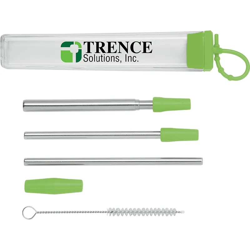 Stainless Steel Straw Set with Telescopic Straw - 7 Piece