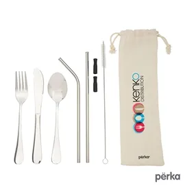 Stainless Steel Straw Set with Utensils - 6 Piece