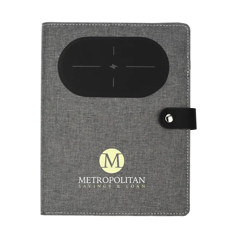 Notebook with Wireless Phone Charger - PU Leather