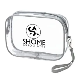 Zippered Pouch Transparent PVC Handle - 7.5 x 5.25 x 2 in