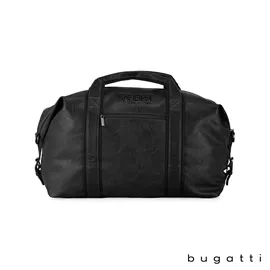 Duffel Bag Vegan Leather Canvas Trim Lined - 18.9 x 13.4 in