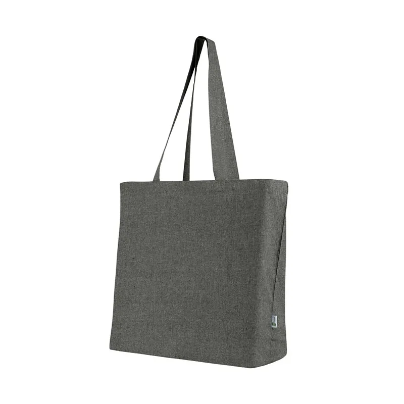 Custom Tote Bag Recycled Cotton Lightweight - 14 x 14.5 in - product view 2