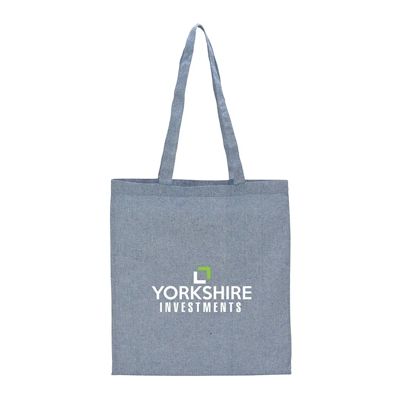 Custom Tote Bag Recycled Cotton Machine Washable - 15 x 16.5 in