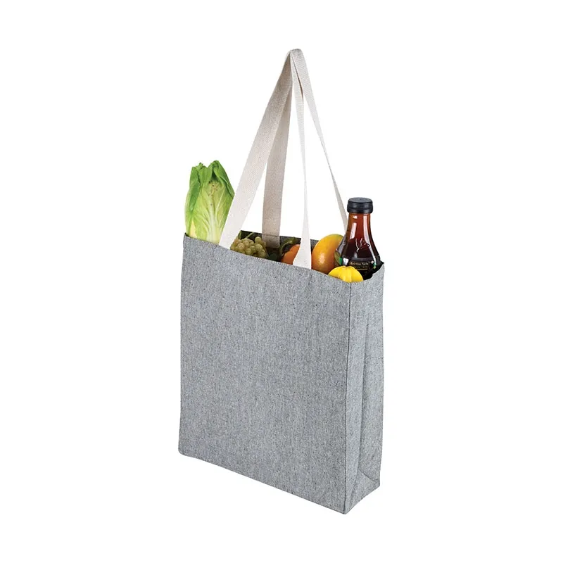 Custom Tote Bag Recycled Cotton Convention Gusseted - 13.6 x 14.75 in - product view 4