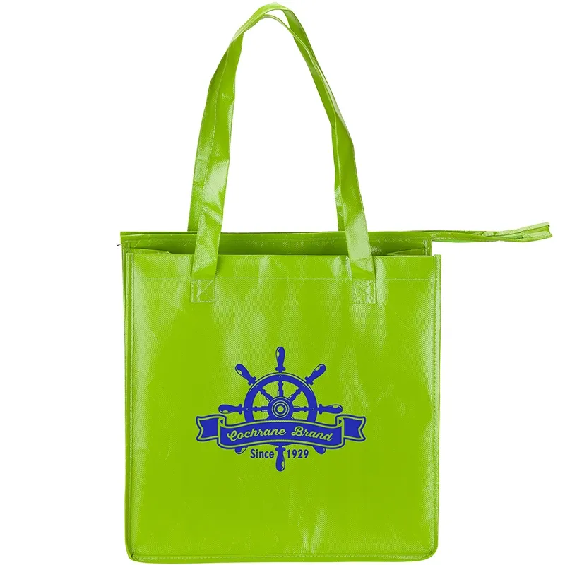 Custom Tote Bag Dual Compartment Insulated - 13.5 x 13.5 in