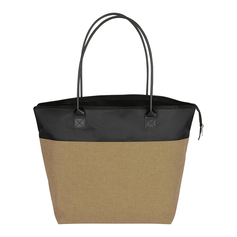 Custom Tote Bag Two-Tone 600D Polyester - 12.5 x 13 in - product view 2