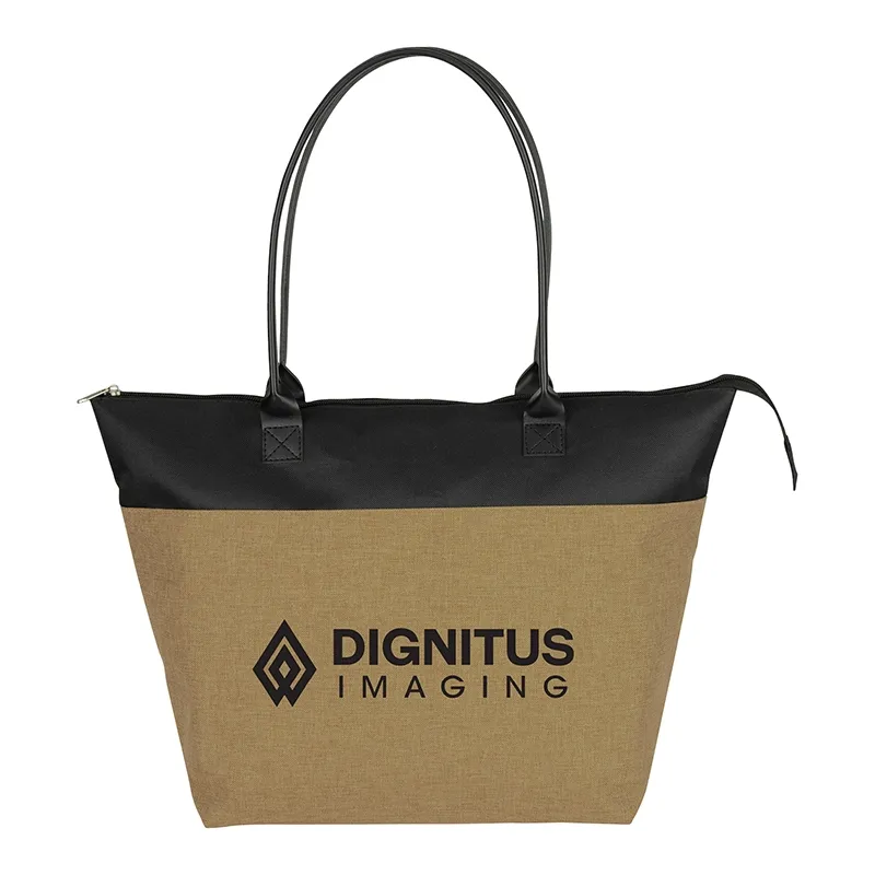 Custom Tote Bag Two-Tone 600D Polyester - 12.5 x 13 in - product view 3