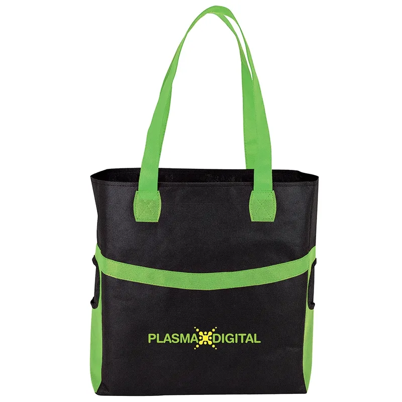 Custom Tote Bag Non-Woven with Bottle Pockets - 14 x 15 in