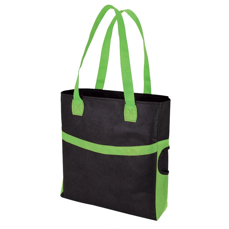 Custom Tote Bag Non-Woven with Bottle Pockets - 14 x 15 in - product view 2