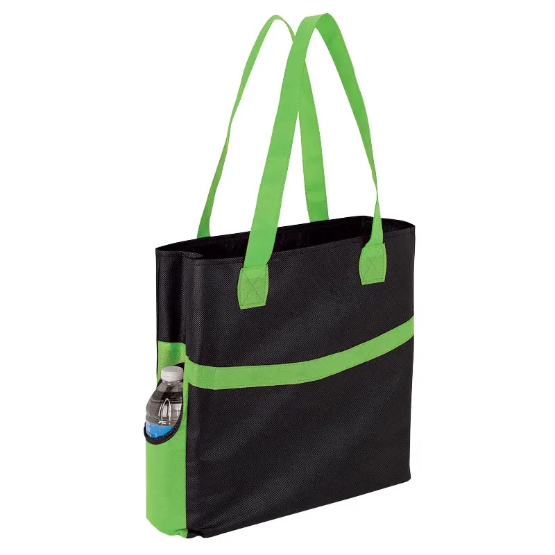 Custom Tote Bag Non-Woven with Bottle Pockets - 14 x 15 in - product view 3