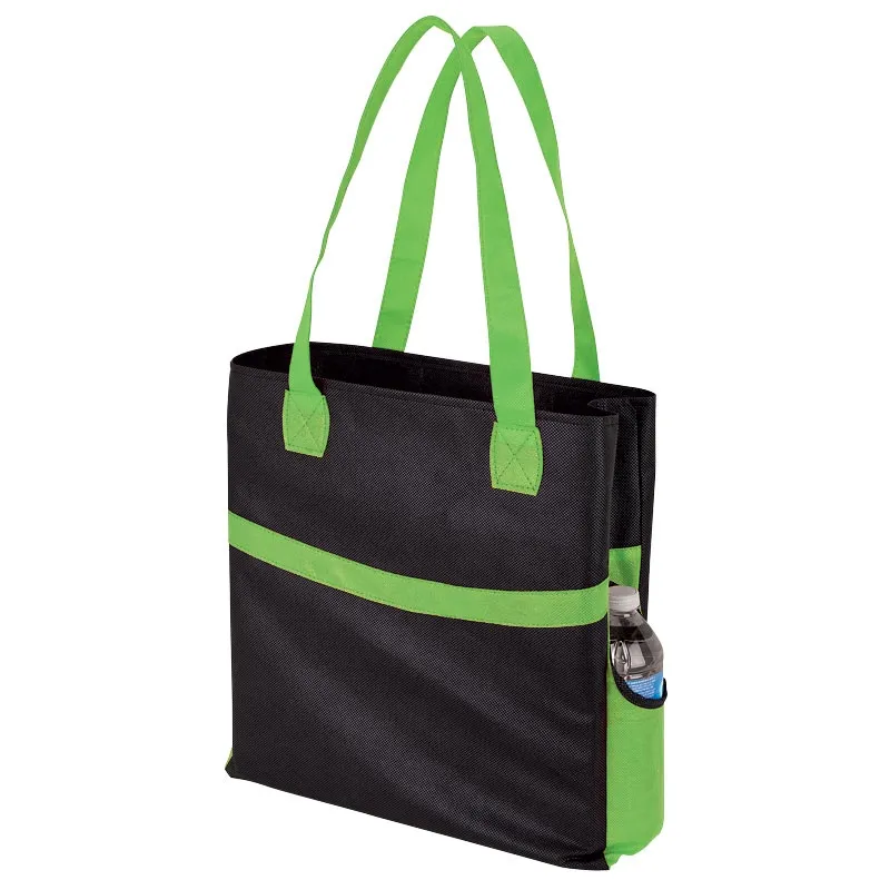 Custom Tote Bag Non-Woven with Bottle Pockets - 14 x 15 in - product view 4