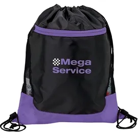 Drawstring Bag 210D with Mesh Side Trim - 14 x 17.75 in - product view 4