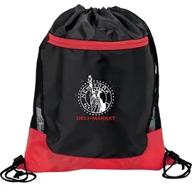 Drawstring Bag 210D with Mesh Side Trim - 14 x 17.75 in - product view 5