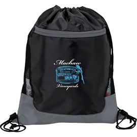 Drawstring Bag 210D with Mesh Side Trim - 14 x 17.75 in - product view 6