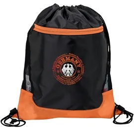 Drawstring Bag 210D with Mesh Side Trim - 14 x 17.75 in - product view 7