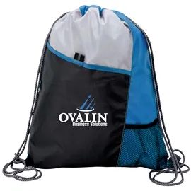 Drawstring Bag 210D with Pull-Tab Pocket - 14 x 17.5 in