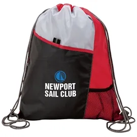 Drawstring Bag 210D with Pull-Tab Pocket - 14 x 17.5 in - product view 2