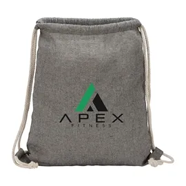 Custom Tote Bag Recycled Cotton Drawstring - 14 3/4 in - product view 2