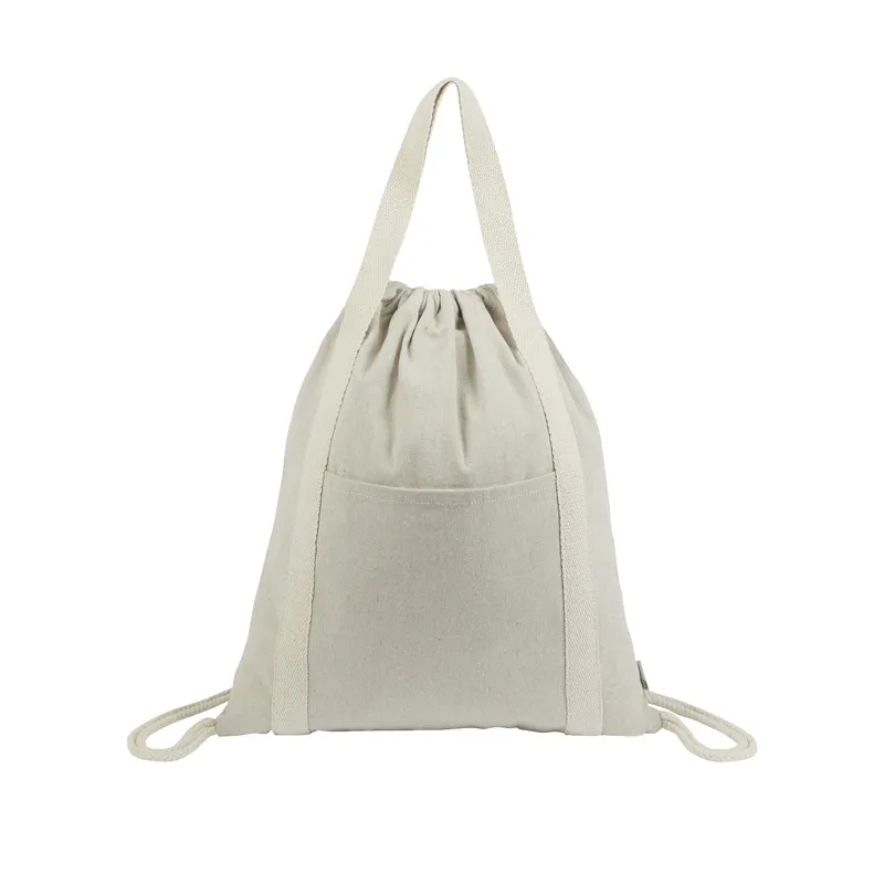 Drawstring Bag Recycled Cotton Two-Tone - 13 3/4 in - product view 2
