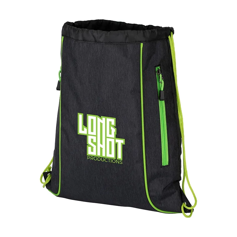 Drawstring Bag Water Resistant with Dual Pockets - 13 1/2 in - product view 3