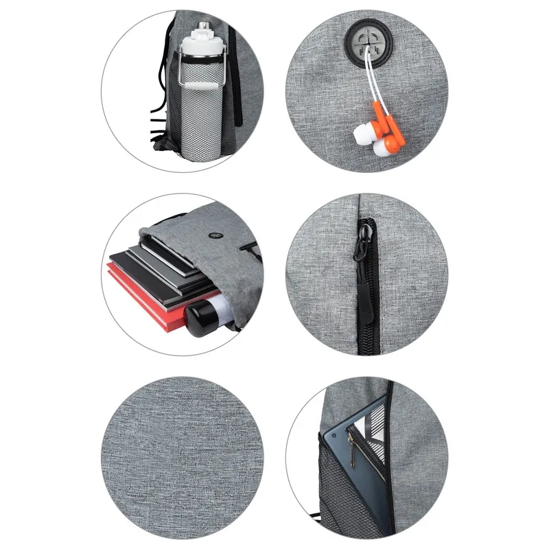 Drawstring Sportpack Large Capacity Two-Tone - 16 x 20 in - product view 5