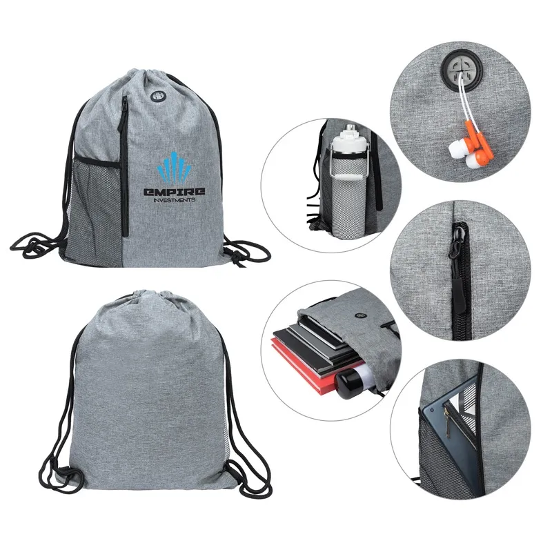 Drawstring Sportpack Large Capacity Two-Tone - 16 x 20 in - product view 7
